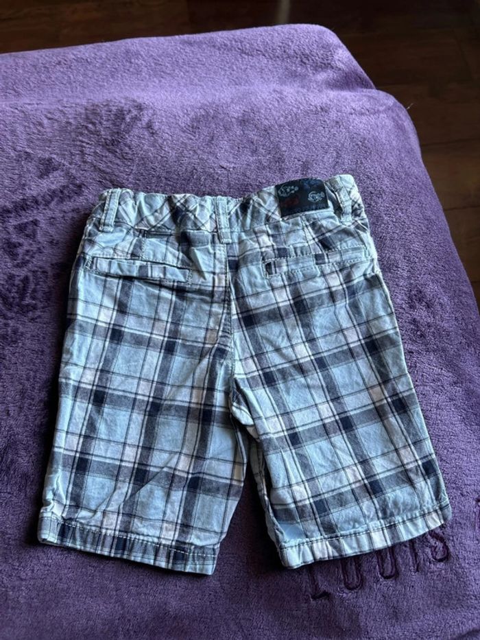 Bermuda garcon en coton bleu à carreaux Sergent major taille 4 ans - photo numéro 2