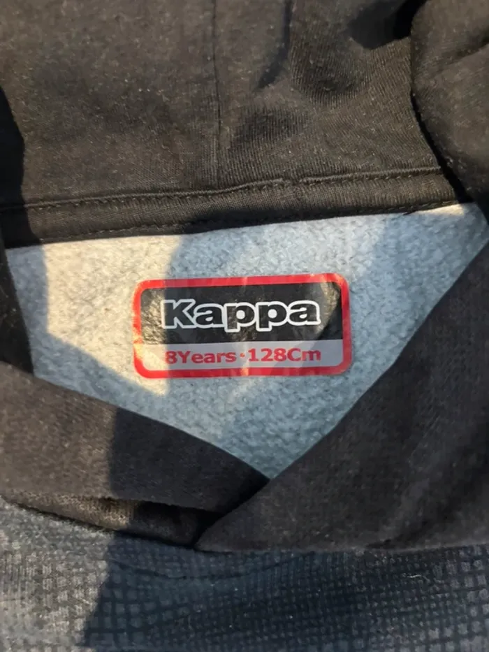 Sweat à capuche garçon 8 ans Kappa noir et gris - photo numéro 2
