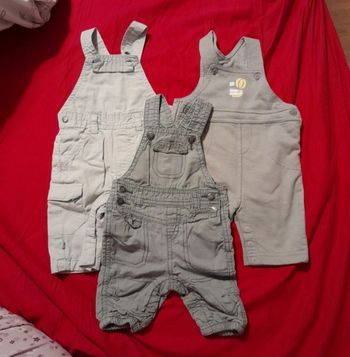 Lot de 3 salopettes 1 mois