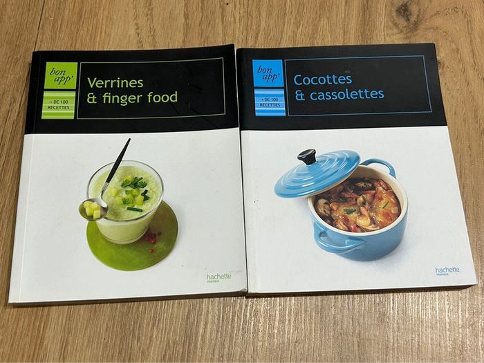 lot de 2 livres recettes verrines et fingze food + cocottes et cassolettes