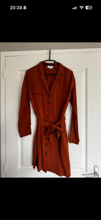 Robe chemise orange/marron