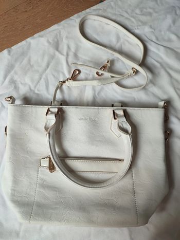 Sac a main simili cuir blanc