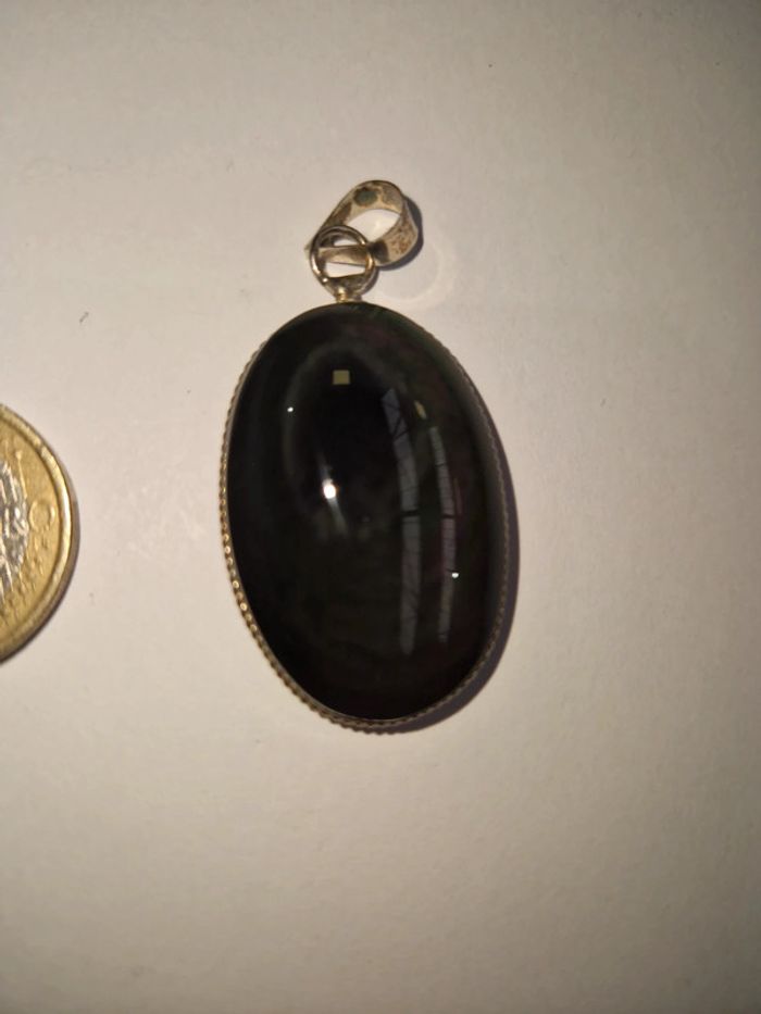 Pendentif obsidienne œil celeste Mexique - photo numéro 7