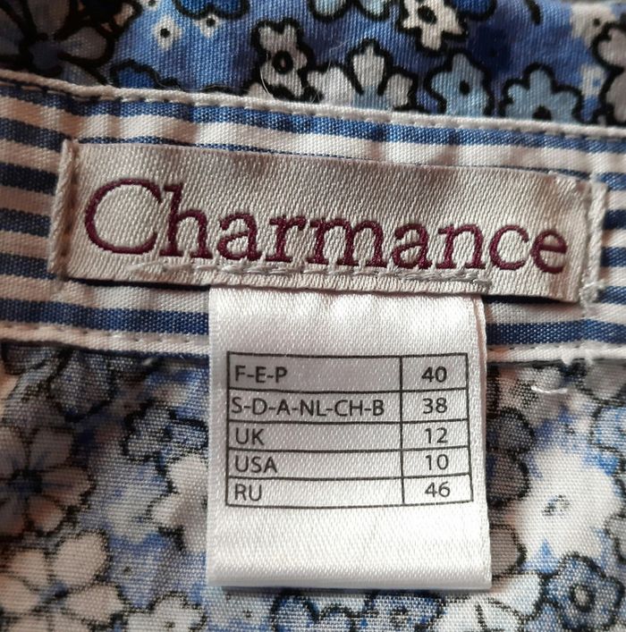 Chemise bleue à fleurs 40 - photo numéro 3