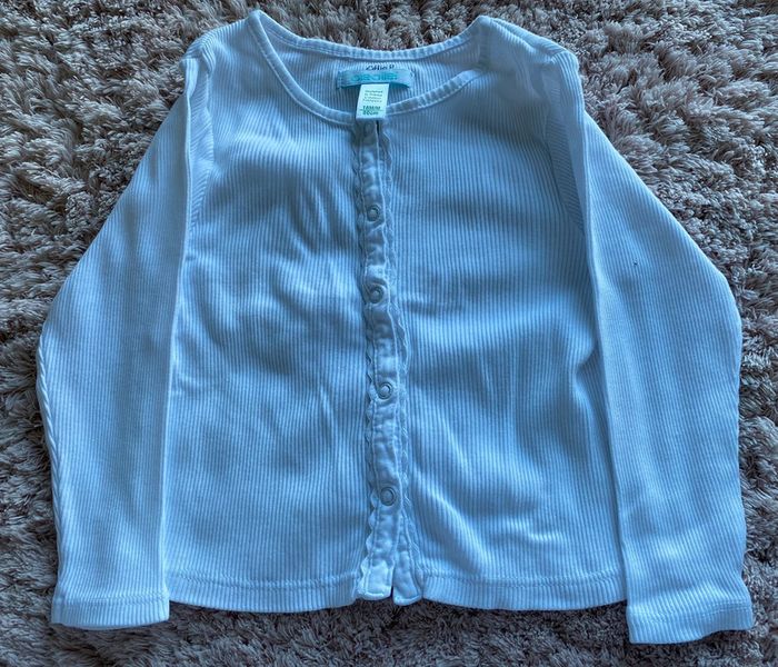 Gilet blanc à pression Obaïbi 18 mois