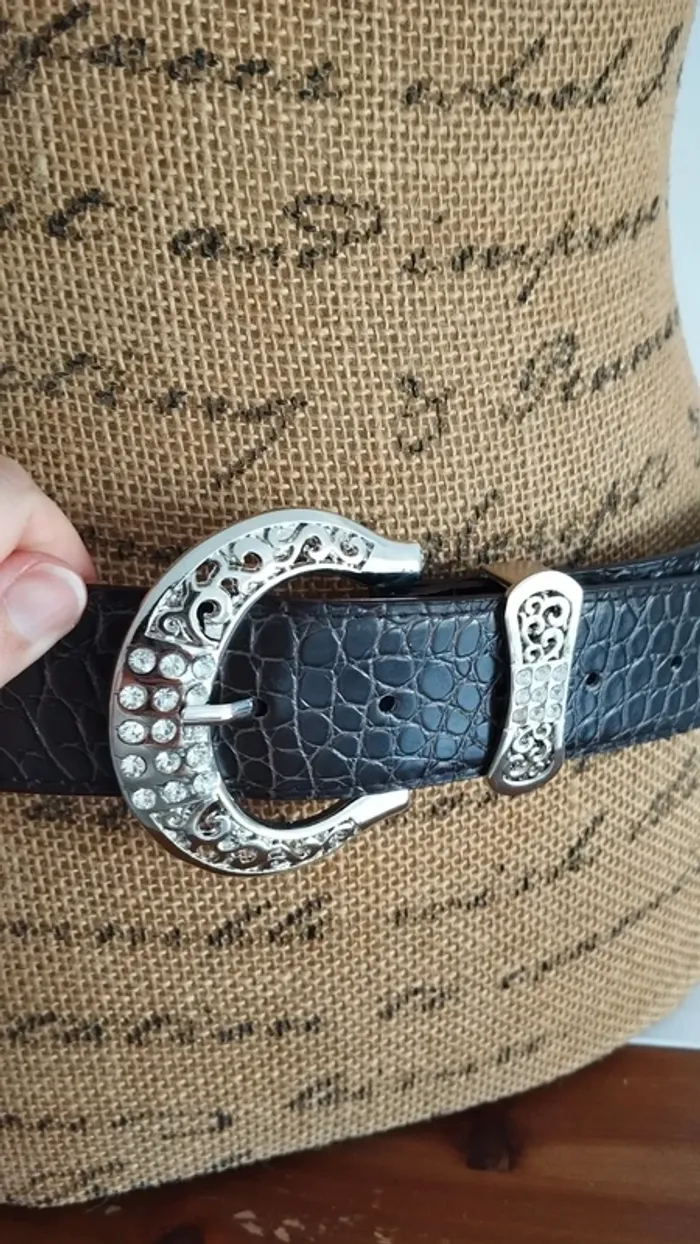 Ceinture marron style écaille 90 cm femme - photo numéro 10