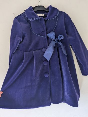 Manteau bleu velours 10 ans
