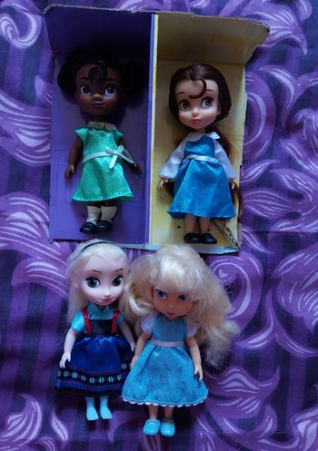 Lot 4 poupées miniatures Animators Princesses Disney Mini-Animators Tiana Belle