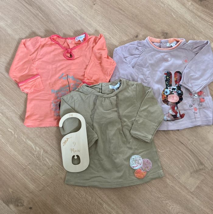 Lot de 3 t-shirt manches longues 9mois