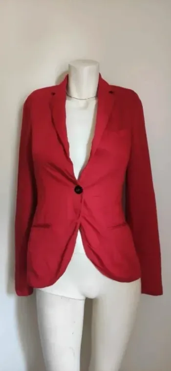 💖 Blazer Élégant Rouge Vif - Coupe Cintrée Chic 💖