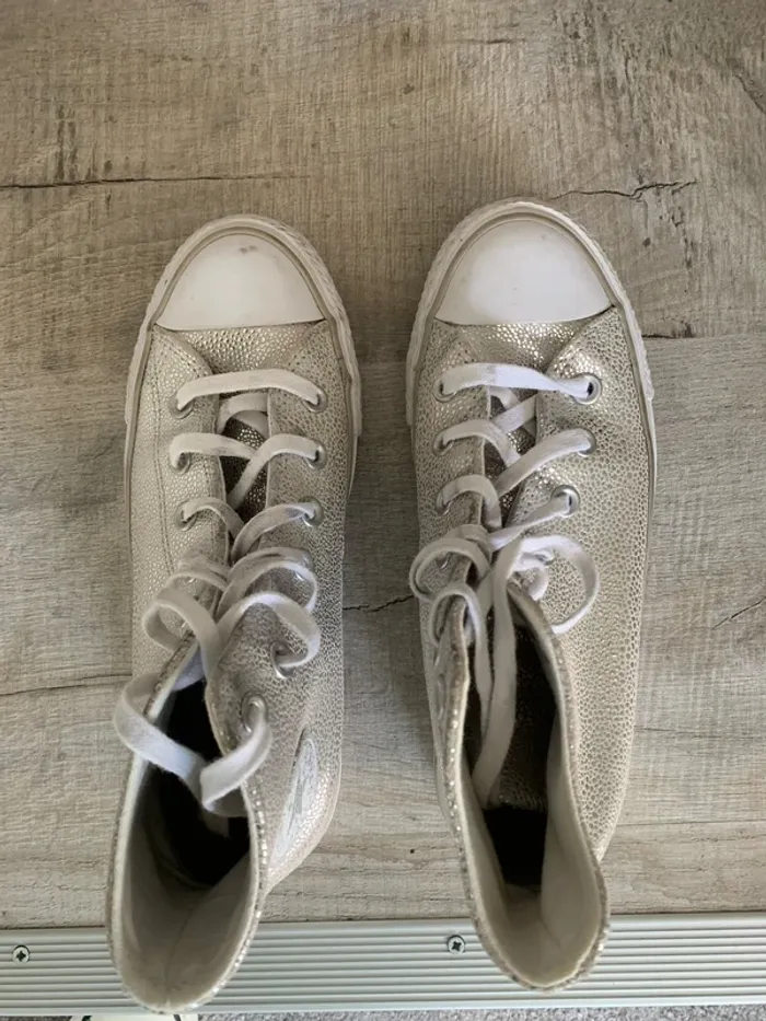 Superbes converse grises argentées femme 36,5 - photo numéro 2