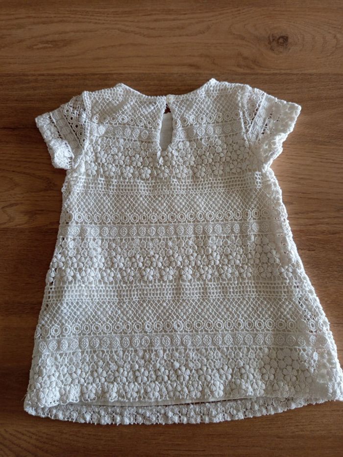 Robe dentelle/macramé blanche Zara 9/12 mois - photo numéro 4