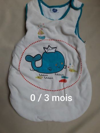 Gigoteuse chaude naissance mixte garçon / fille - baleine - Mots d'enfants - 0 / 3 mois