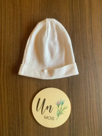 Bonnet Vertbaudet naissance 1 mois blanc