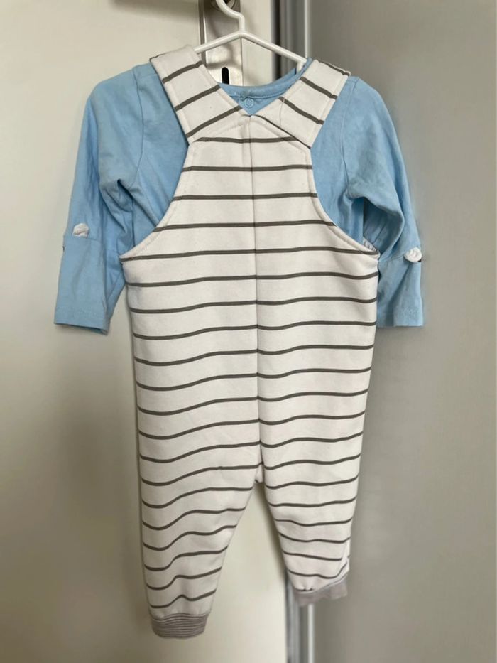 Salopette chaude Combinaison molletonné+ t-shirt manche longue doux mouton hiver - photo numéro 7