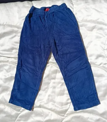 Pantalon de pyjama en velours bleu marine taille élastique Tissaia 3 ans