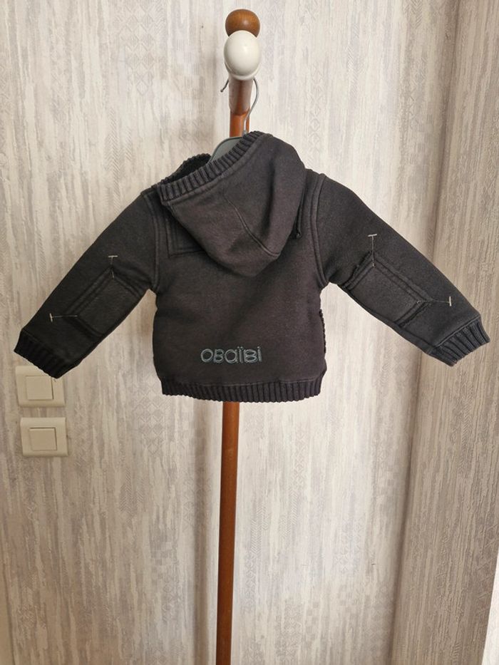 Manteau zippé capuche bébé 12 mois Obaïbi Coton Polyester - photo numéro 8