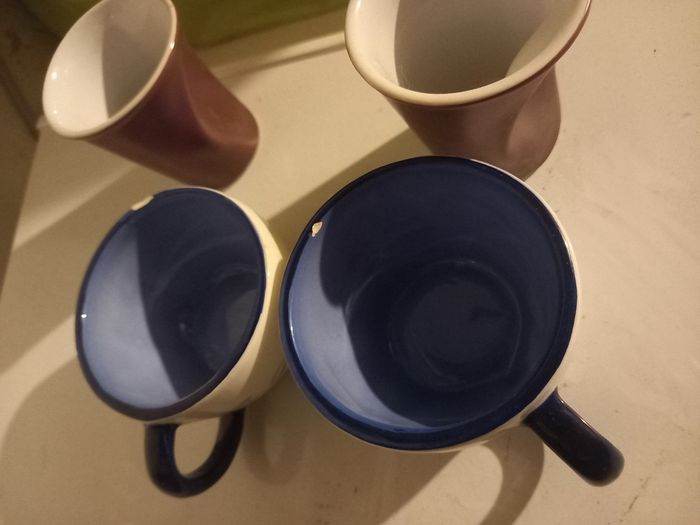 Lot de 4 petits tasses à café 2 bleues et 2 violettes - photo numéro 7