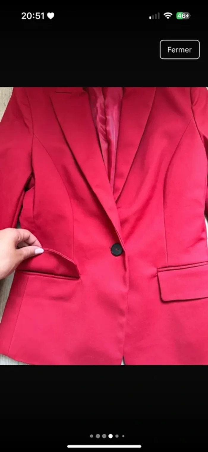 Veste de costume blazer mango rouge cintrée structuré - photo numéro 4
