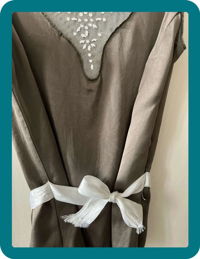 Top vintage soie et tulle coton vintage 36 - Atos Lombardini - photo numéro 4