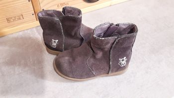 Bottines cuir suédé gris violet Obaïbi