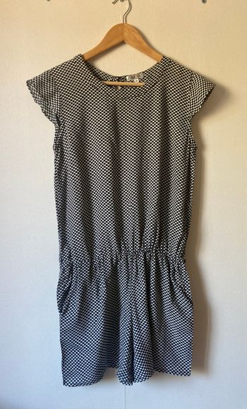 combishort motif noir et blanc dos fendu Iuko