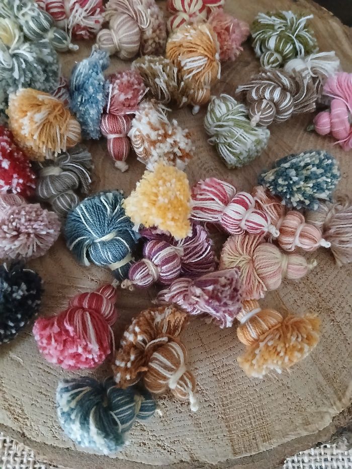 Lot de 42 pompons glands multicolore - photo numéro 2