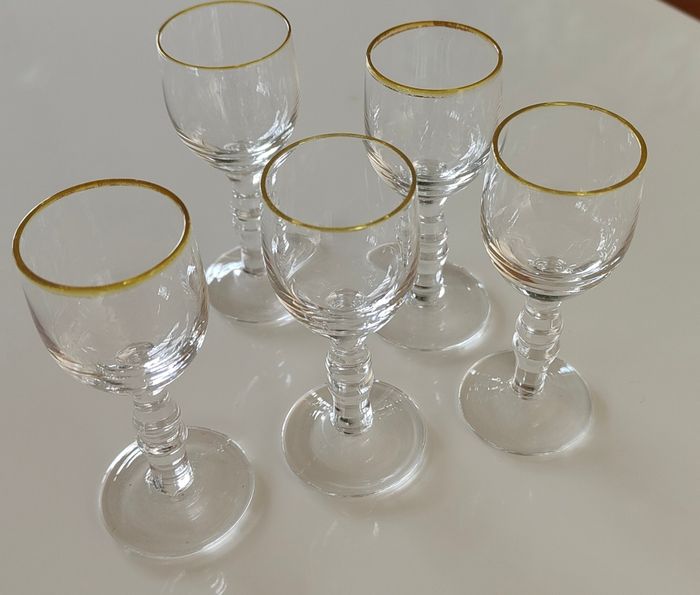 5 verres à liqueur liseré doré - photo numéro 2