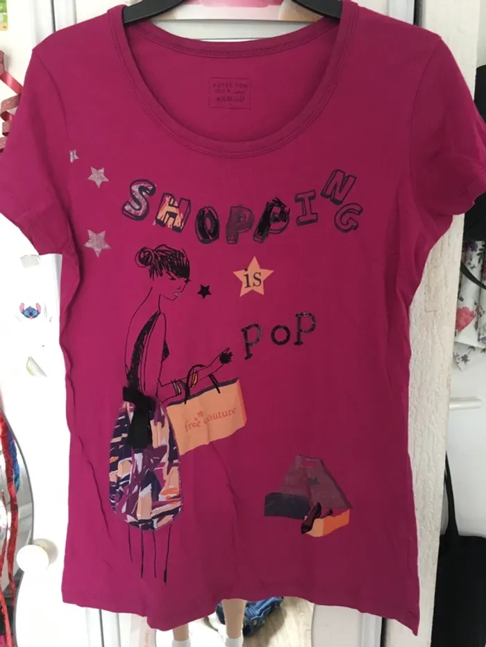 T-shirt violet 100% coton taille 2