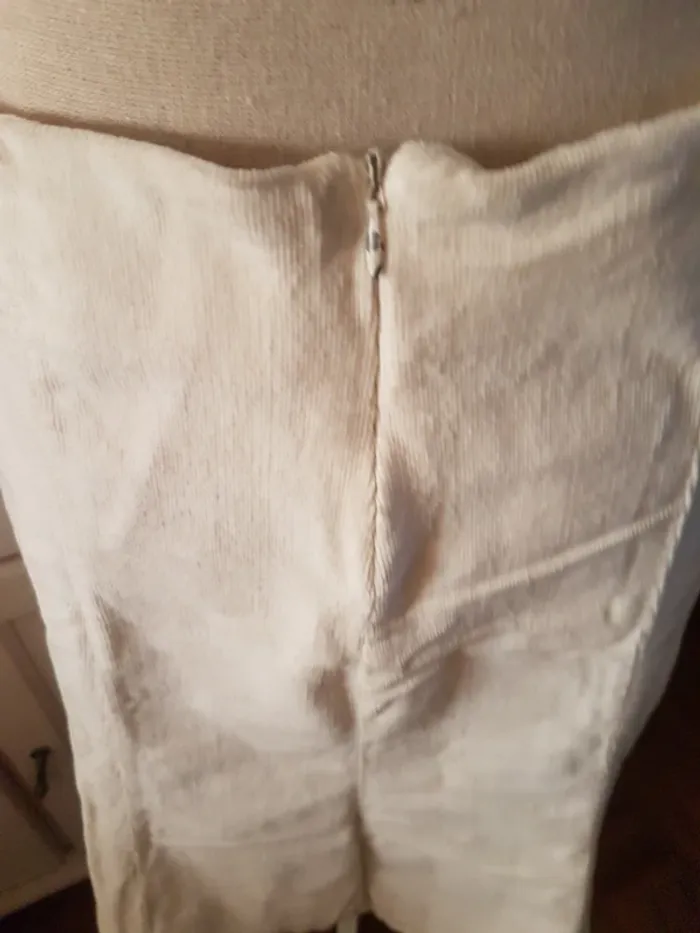 Jupe ivoire en velours côté fin Glò Taille L Neuve - photo numéro 5