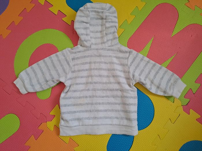 Ensemble veste jogging gris/blanc chien, taille 3 mois (62 cm) - photo numéro 3