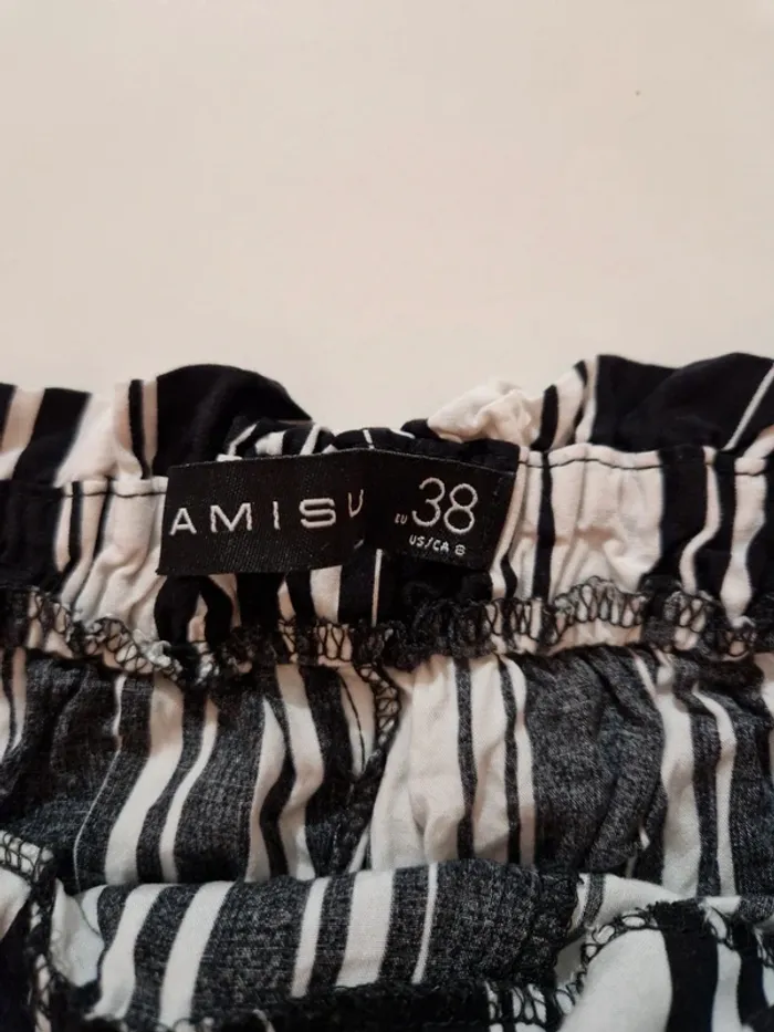 Short fluide à rayures noir et blanc taille M - photo numéro 3