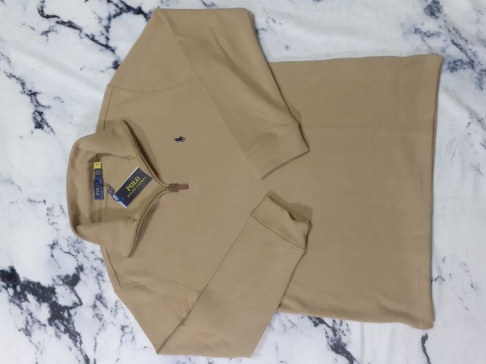 Pull half zip Ralph Lauren - Taille L - Couleur marron logo brodé noir - Neuf - photo numéro 3