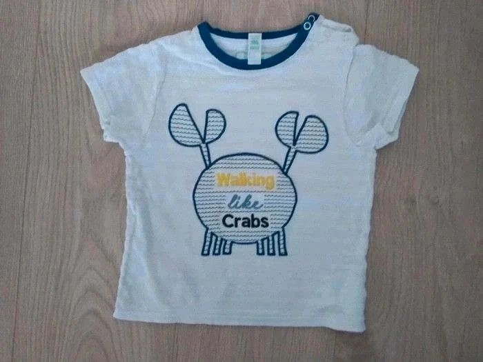 Tee-shirt blanc crabe Obaïbi 23 mois