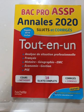Livret de révisions tout en un bac pro assp annales 2020