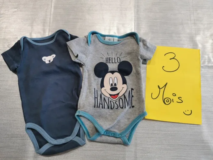 Lot de 2 bodies garçon 3 mois
