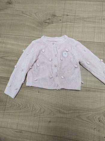 Gilet boutons rose sergent major 3 ans laine chenille
