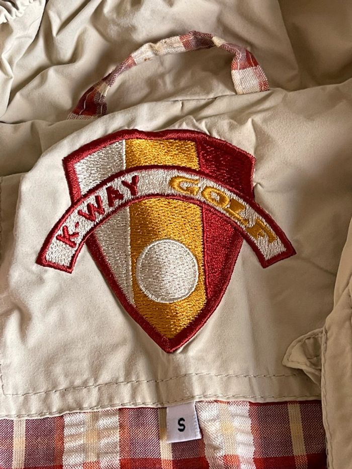 Veste courte beige K-Way « Golf » vintage taille (grand) S - photo numéro 8