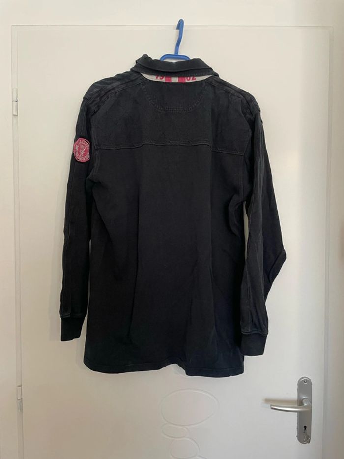 Polo à manches longues bleu marine à motifs écriture rose Jezequel taille XL - photo numéro 6