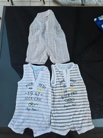 Lot 3 combishorts 6 mois garçon