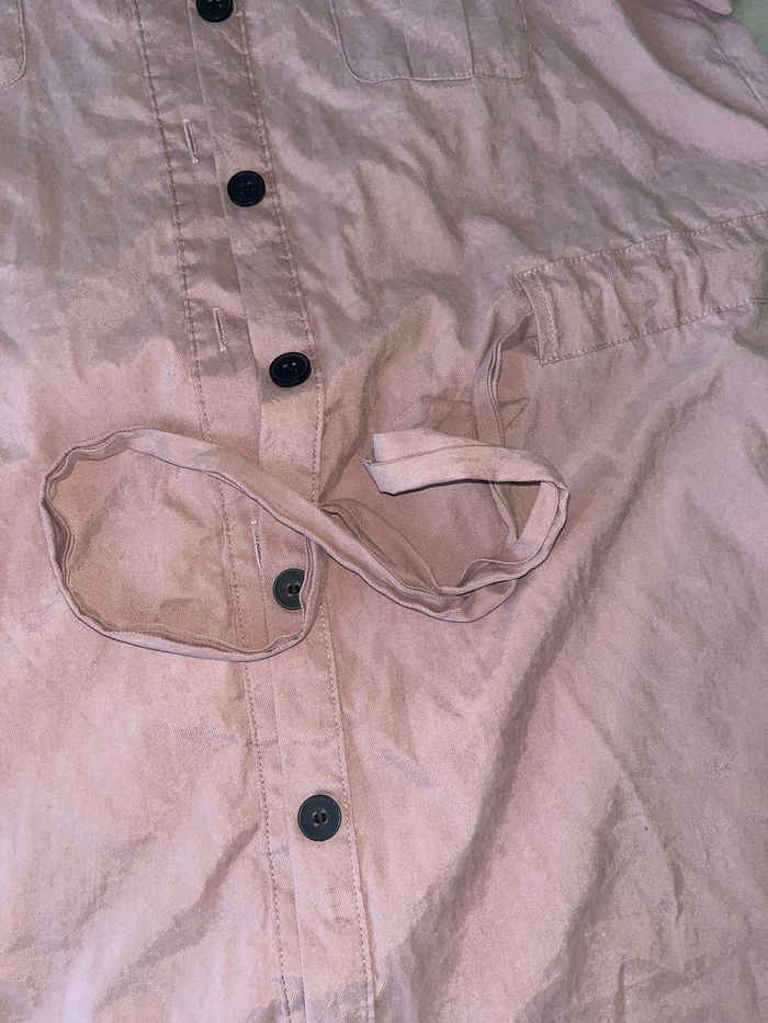 Robe chemise rose poudré boutonnée- style casual chic - photo numéro 3