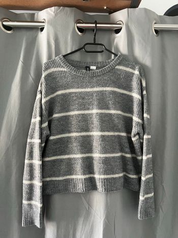Sweat gris et blanc H&M taille S