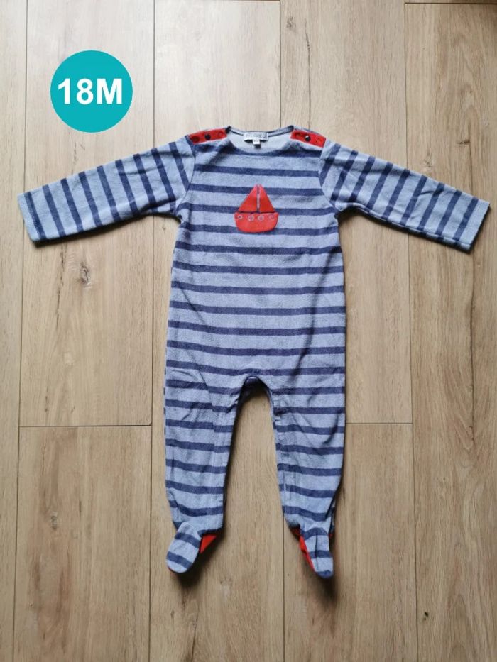Pyjama velours marin In Extenso 18 mois