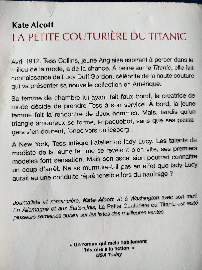 Livre " la petite couturière du Titanic" - photo numéro 4