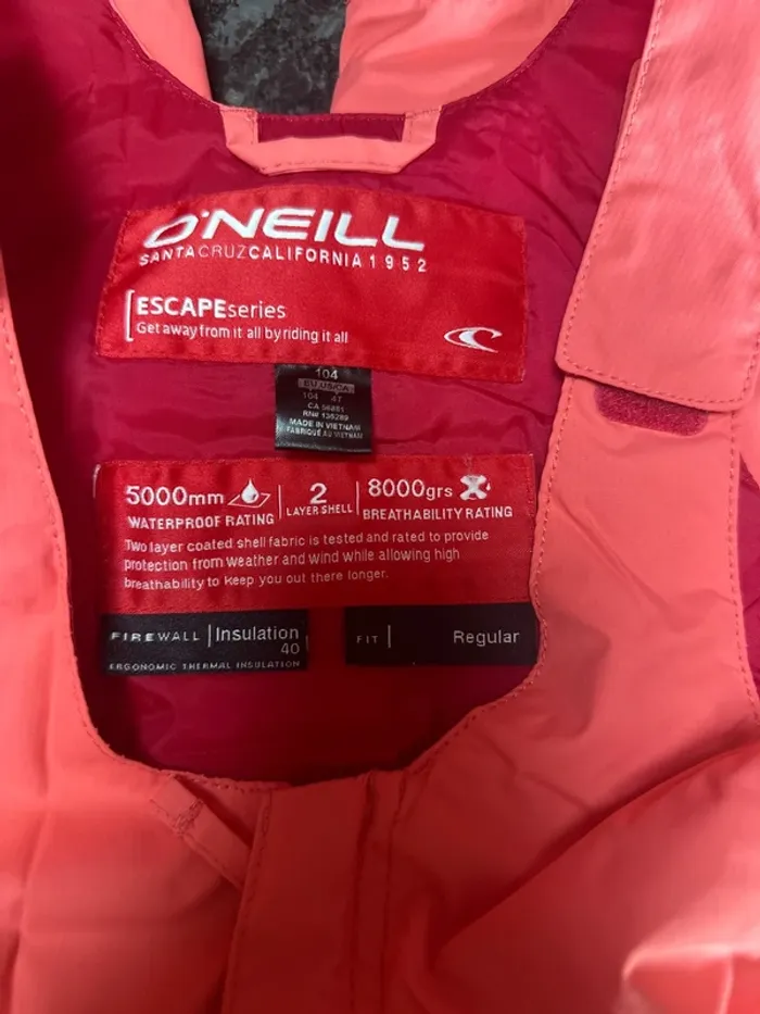 Salopette ski O’Neill taille 4 ans - photo numéro 2