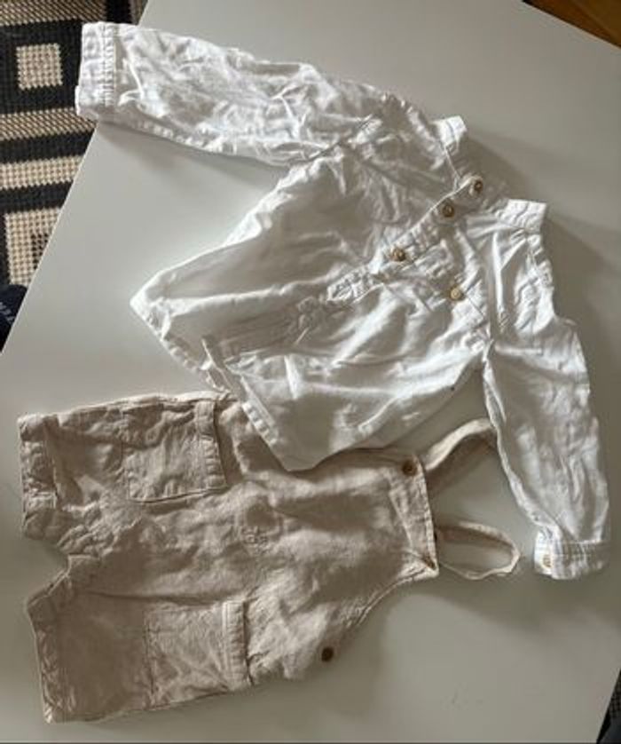 Ensemble salopette chemise - photo numéro 3