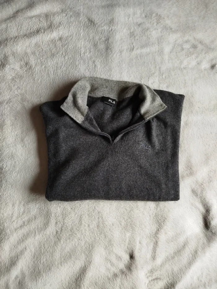 Pull col camionneur vintage Fila - photo numéro 2