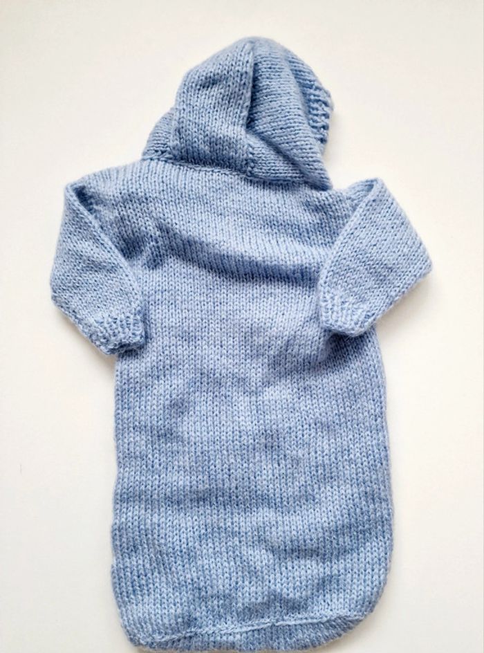 Nid d'ange - Vintage - Tricoté - Bleu - Canard - photo numéro 4