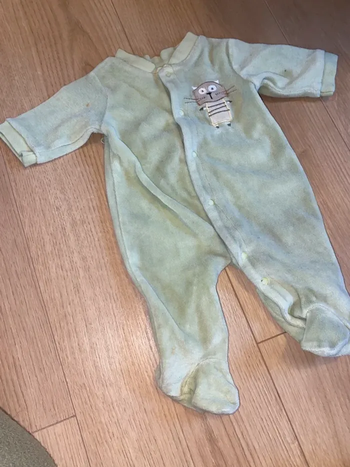 Pyjama vert Pommette - Taille Naissance - photo numéro 2