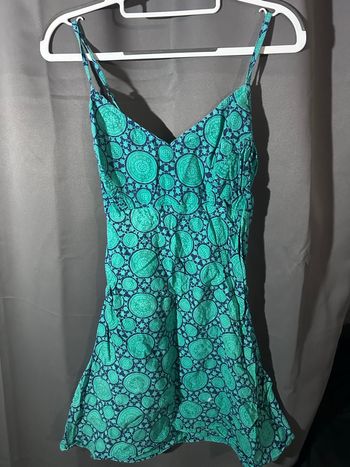 Robe courte, couleur bleue/vert, taille S/M
